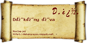 Dékány Éva névjegykártya