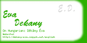 eva dekany business card