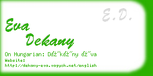 eva dekany business card